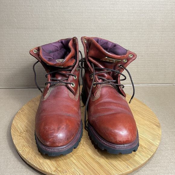 Timberland 6 Inch Leather Burnt Sienna Limited Release Boots Gold Thread Sz 8.5 main image 5